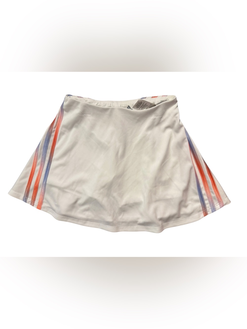 adidas White Circle Skirt with Orange and Lavender Side Stripes
